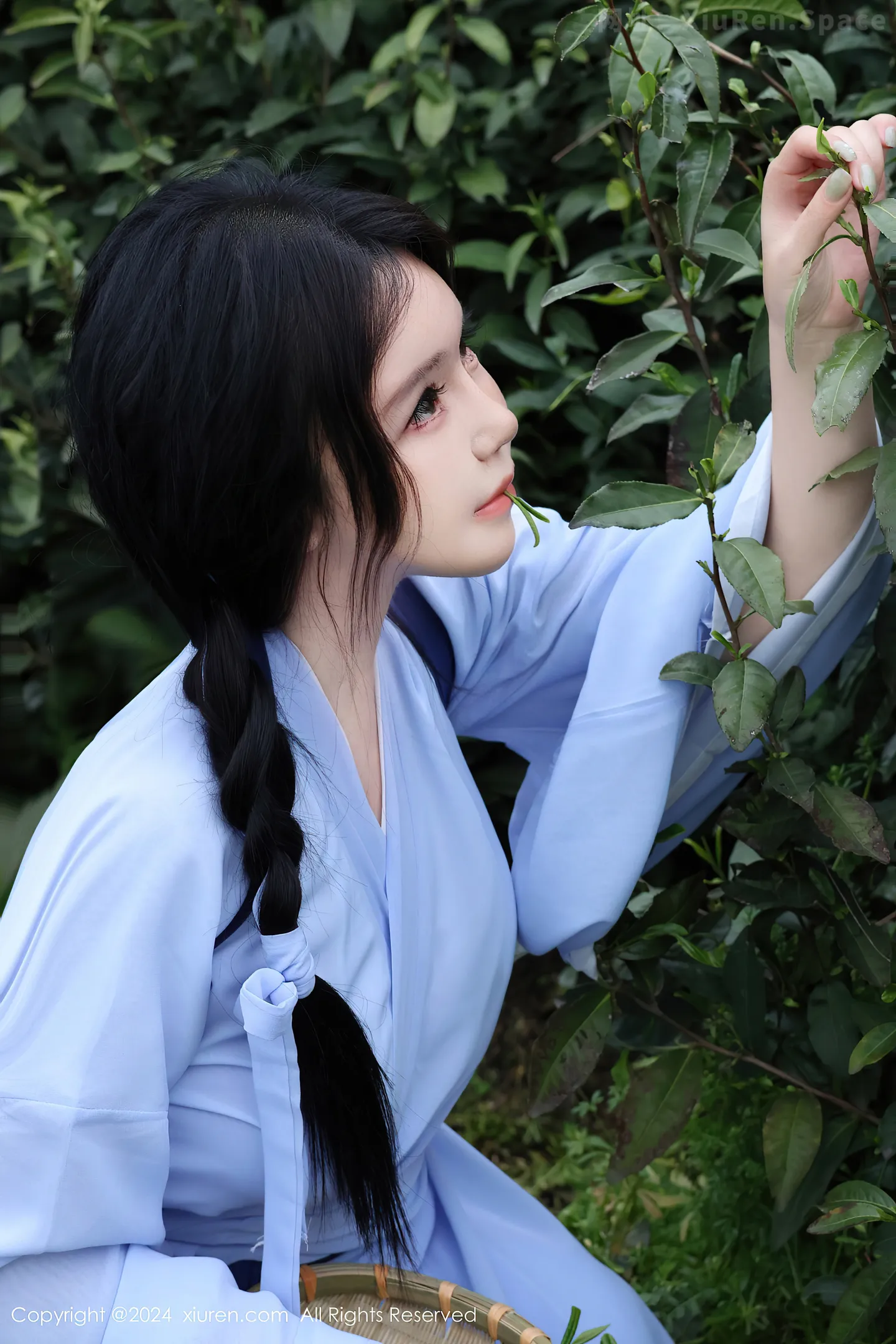 图片[3]-[XiuRen秀人网]VOL.8386 模特小薯条nienie户外剧情性感蓝色连衣裙半脱秀惹火身材诱惑写真85P-秀人网官方网站